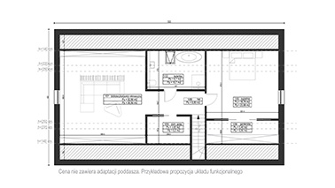 ERDOL 124 - Version Links (Wohnzimmer auf der linken Seite) - Vier Zimmer + Treppe im Wohnzimmer - Grundriss Loft