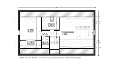 ERDOL 124 - Version Rechts (Wohnzimmer auf der rechten Seite) - Drei Zimmer + Treppenhaus - Grundriss Loft