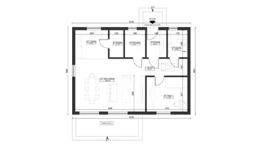 ERDOL 1 XL - Version Rechts (Wohnzimmer auf der rechten Seite) - Grundriss Erdgeschoss