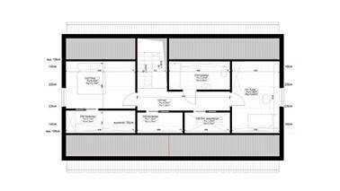ERDOL 3 XL - Version Rechts (Wohnzimmer auf der rechten Seite) - Dachgeschossausbau - Beispielvorschlag